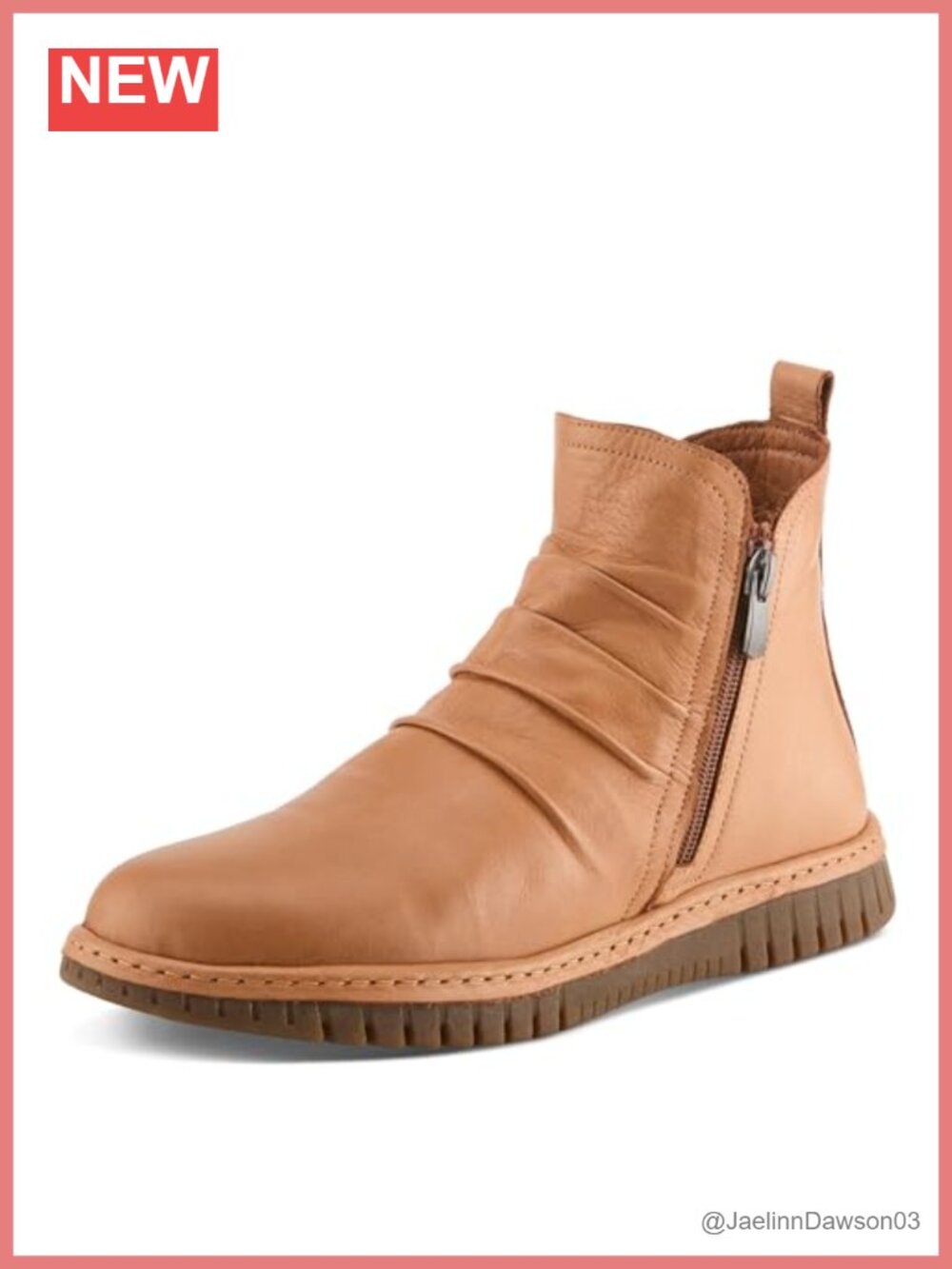 Spring Step Rosado Leather Ankle Bootie with Dual Zippers and Comfort Insole